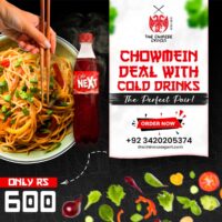 Chowmein with drink