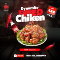 Dynamite chicken with drink